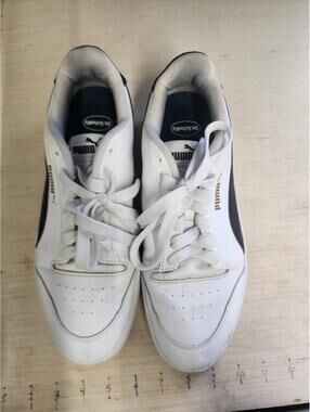 Size 10 Puma White and Black Classic Sneakers